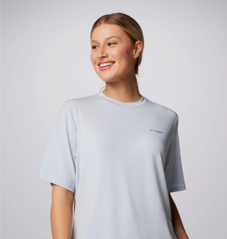 Женская футболка Omni-Shade от Columbia  с UPF 50 1159809786 (Голубой, M)
