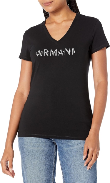 Жіноча футболка Armani Exchange з логотипом 1159811018 (Чорний, XS)