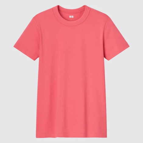 Однотонна футболка UNIQLO 1159811946 (Рожевий, XS)