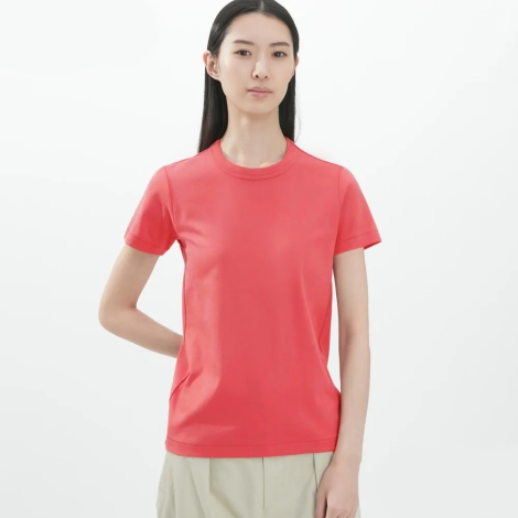 Однотонна футболка UNIQLO 1159811946 (Рожевий, XS)