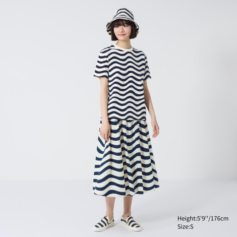 Футболка UNIQLO с принтом Marimekko 1159813026 (Синий, XS)