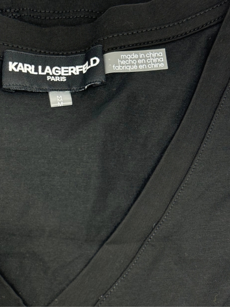 Женская футболка Karl Lagerfeld Paris со стразами 1159813098 (Черный, M)