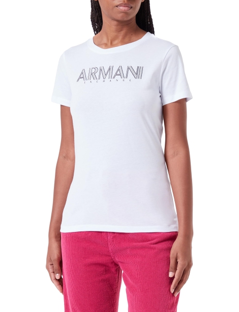 Женская футболка Armani Exchange с логотипом 1159813672 (Белый, XXL)