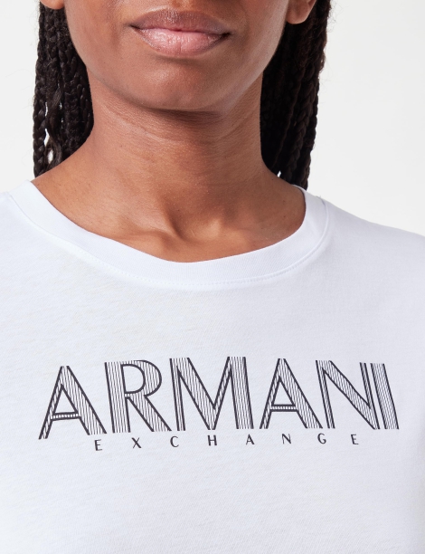 Женская футболка Armani Exchange с логотипом 1159813672 (Белый, XXL)