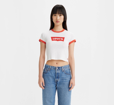 Женская футболка Levi's с принтом 1159814358 (Белый, XS)