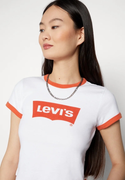 Женская футболка Levi's с принтом 1159814358 (Белый, XS)