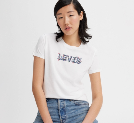 Женская футболка Levi's с логотипом 1159818237 (Белый L)