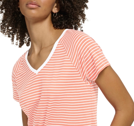 Женская футболка Tommy Hilfiger в полоску 1159824685 (Розовый S)