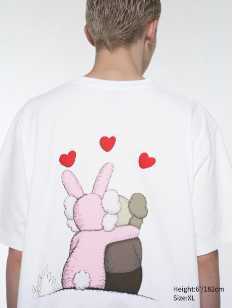 Футболка KAWS + Warhol UT UNIQLO з малюнком 1159825229 (Білий L)