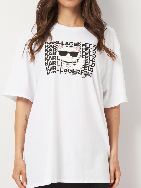 Жіноча футболка Karl Lagerfeld Paris з логотипом 1159827537 (Білий XXL)