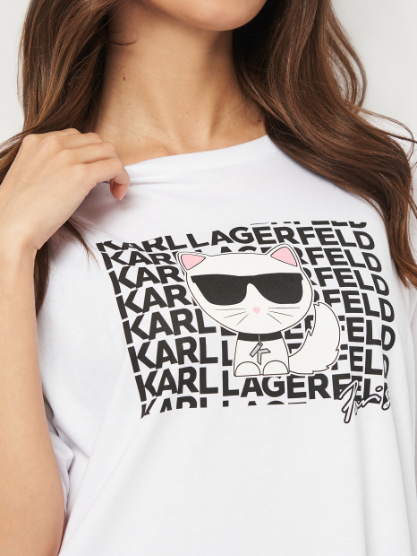 Жіноча футболка Karl Lagerfeld Paris з логотипом 1159827537 (Білий XXL)
