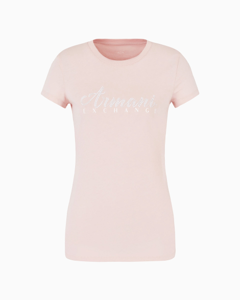 Женская футболка Armani Exchange с логотипом 1159831817 (Розовый S)