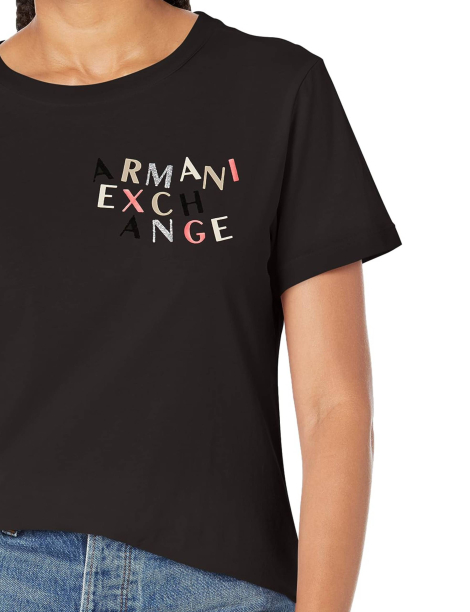 Женская футболка Armani Exchange с логотипом 1159831885 (Черный XXL)