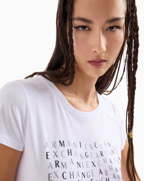 Женская футболка Armani Exchange с логотипом 1159832788 (Белый M)