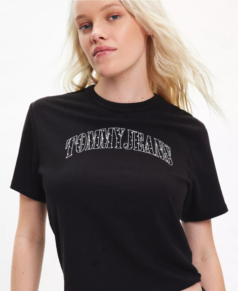 Футболка женская Tommy Hilfiger Jeans с логотипом 1159832847 (Черный L)