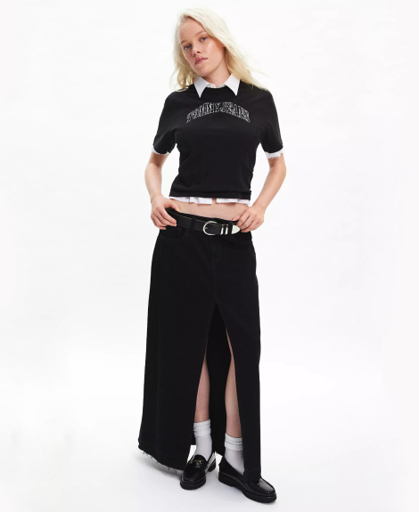 Футболка женская Tommy Hilfiger Jeans с логотипом 1159832847 (Черный L)