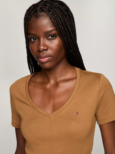 Футболка женская Tommy Hilfiger с логотипом 1159833321 (Коричневый M)