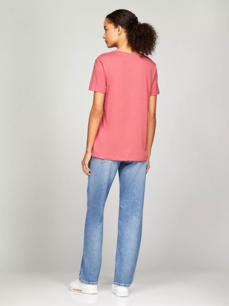 Футболка женская Tommy Hilfiger с логотипом 1159833416 (Розовый S)