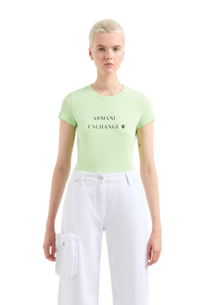 Жіноча футболка з логотипом Armani Exchange 1159833953 (Зелений XL)