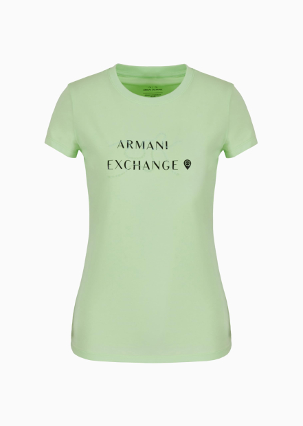 Жіноча футболка з логотипом Armani Exchange 1159833953 (Зелений XL)