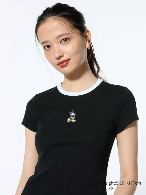 Футболка UNIQLO з вишивкою Mickey Mouse 1159833989 (Чорний M)