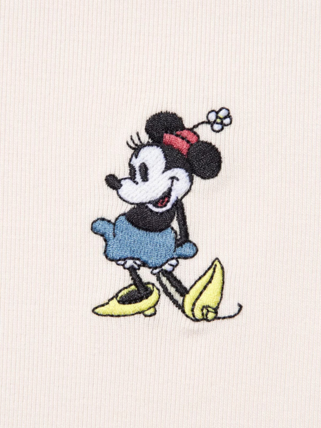 Футболка UNIQLO с вышивкой Mickey Mouse 1159834060 (Белый S)