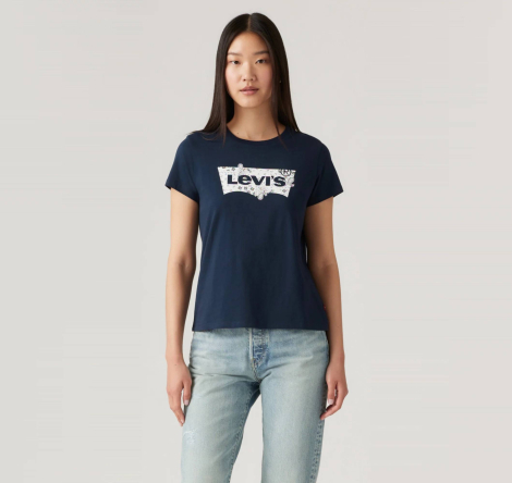 Жіноча футболка з логотипом Levi's 1159834304 (Синій S)