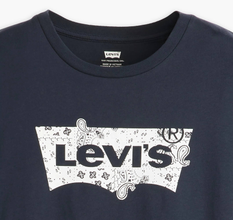 Жіноча футболка з логотипом Levi's 1159834304 (Синій S)