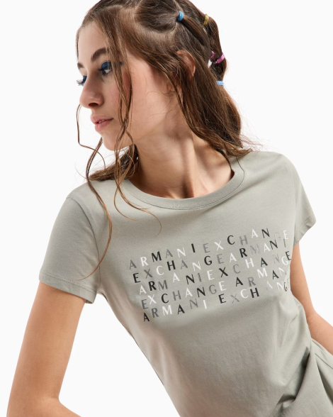 Жіноча футболка Armani Exchange з логотипом 1159834432 (Сірий L)