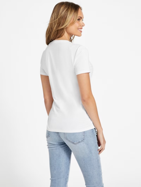 Женская футболка GUESS со стразами 1159834931 (Белый L)