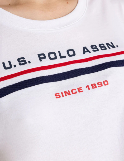 Женская футболка U.S. Polo Assn с логотипом 1159834971 (Белый L)