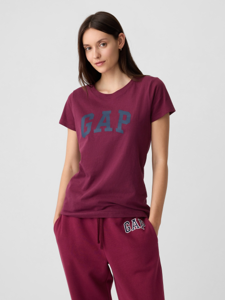 Женская футболка GAP с логотипом 1159835107 (Бордовый M)