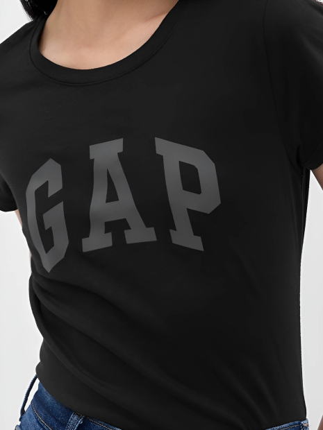 Жіноча футболка GAP з логотипом 1159836644 (Чорний S)