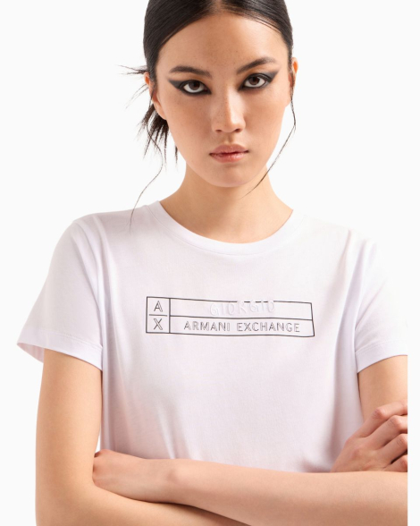 Жіноча футболка Armani Exchange з логотипом 1159835186 (Білий XL)