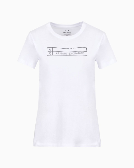 Жіноча футболка Armani Exchange з логотипом 1159835186 (Білий XL)