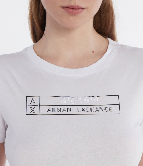 Жіноча футболка Armani Exchange з логотипом 1159835186 (Білий XL)