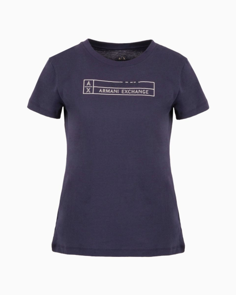 Женская футболка Armani Exchange с логотипом 1159835187 (Синий XL)