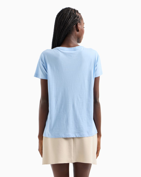 Жіноча футболка з логотипом Armani Exchange 1159835193 (Блакитний S)