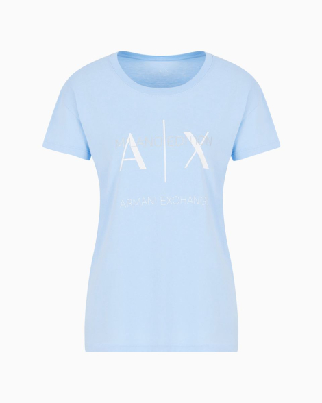 Жіноча футболка з логотипом Armani Exchange 1159835193 (Блакитний S)