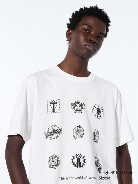 Футболка з графічним принтом Arcane League of Legends UT UNIQLO 1159835231 (Білий XL)