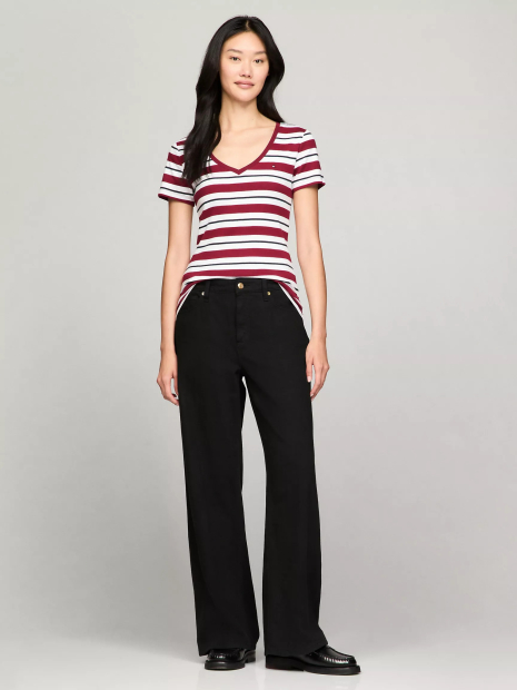 Женская футболка Tommy Hilfiger в полоску 1159835599 (Белый/Красный M)