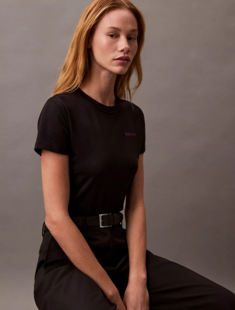 Жіноча футболка Calvin Klein з логотипом 1159836121 (Чорний XS)