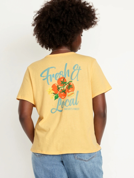 Жіноча футболка Old Navy з принтом 1159836156 (Жовтий 3X)