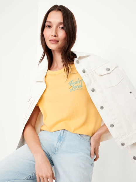 Жіноча футболка Old Navy з принтом 1159836156 (Жовтий 3X)