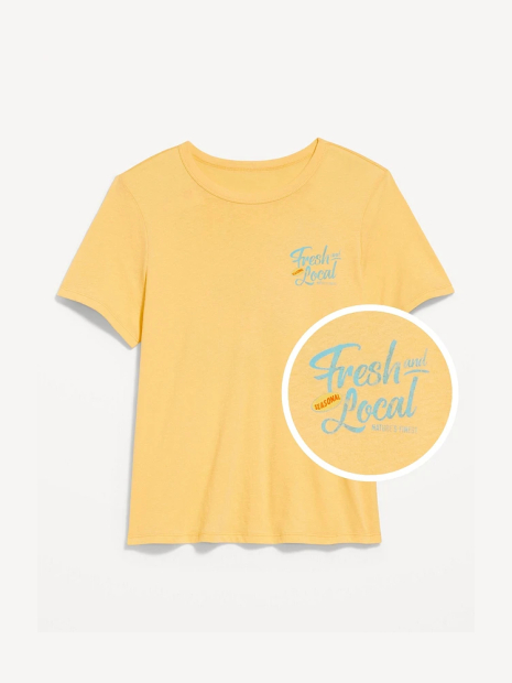 Жіноча футболка Old Navy з принтом 1159836156 (Жовтий 3X)