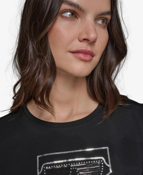 Женская футболка Karl Lagerfeld Paris 1159836278 (Черный M)