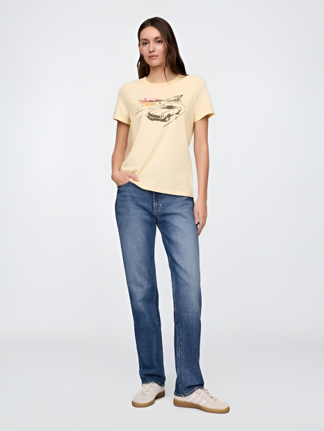 Жіноча футболка GAP з принтом 1159836389 (Жовтий XXL)