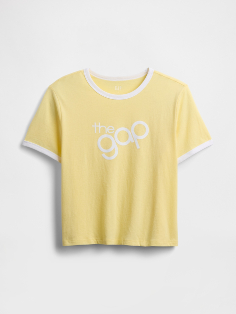 Женская укороченная футболка GAP с логотипом 1159836894 (Желтый XL)