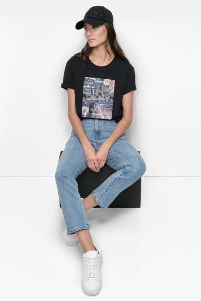 Жіноча футболка DKNY з принтом 1159837188 (Чорний XL)