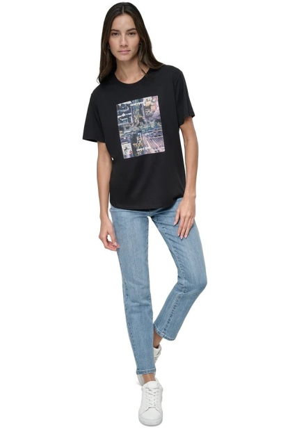 Жіноча футболка DKNY з принтом 1159837188 (Чорний XL)